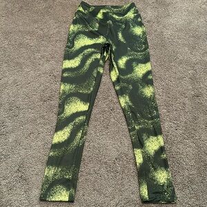 Gymshark Dark/Fluorescent Green Leggings